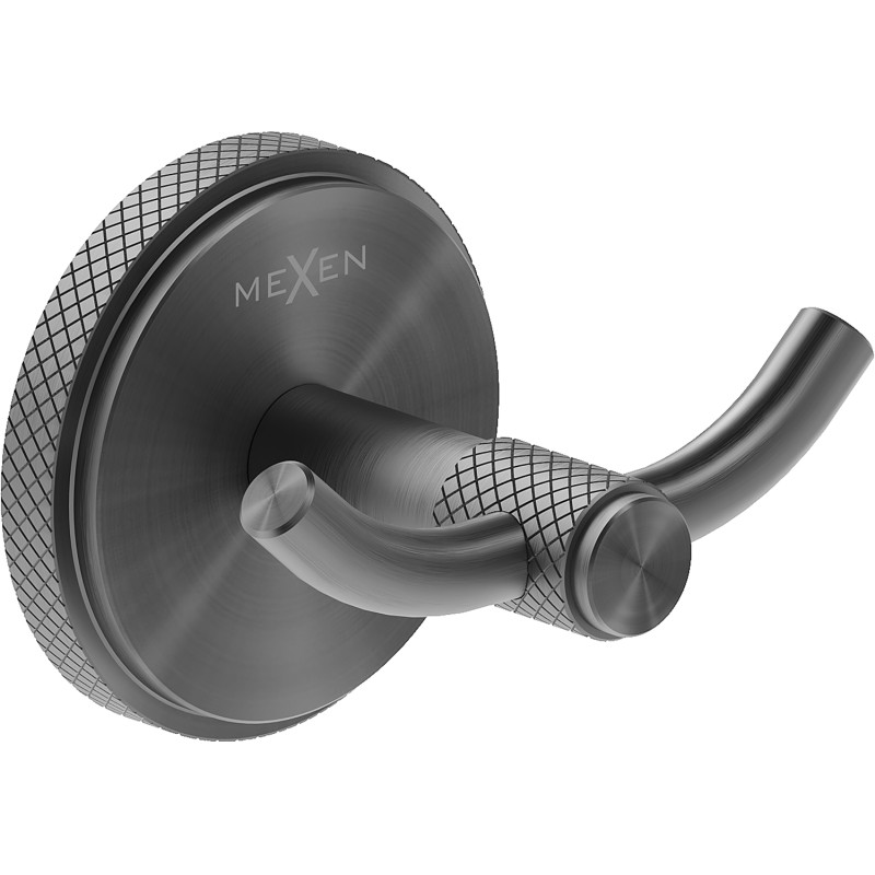 Mexen Gravo dvojitý háčik na uterák, brúsená gun gray - 70A93012-66
