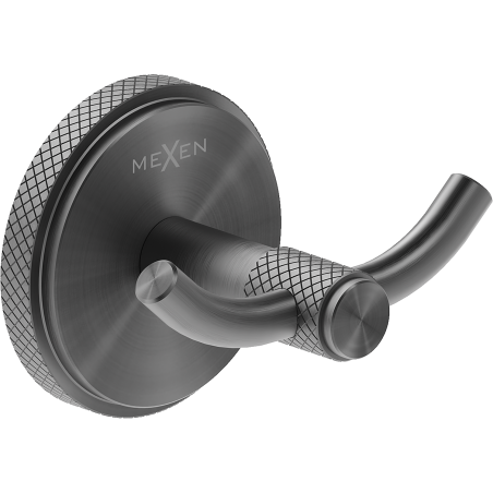 Mexen Gravo dvojitý háčik na uterák, brúsená gun gray - 70A93012-66