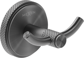 Mexen Gravo dvojitý háčik na uterák, brúsená gun gray - 70A93012-66