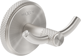 Mexen Gravo dvojitý háčik na uterák, kefovaný nikel - 70A93012-97