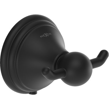 Mexen Lusso dvojitý háčik na uterák, čierny - 70A16812-70