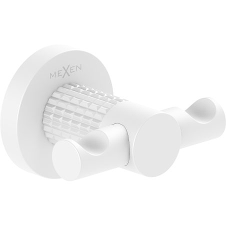 Mexen Triv dvojitý háčik na uterák, biely - 70A33012-20