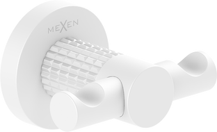 Mexen Triv dvojitý háčik na uterák, biely - 70A33012-20