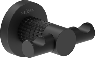 Mexen Triv dvojitý háčik na uterák, čierny - 70A33012-70