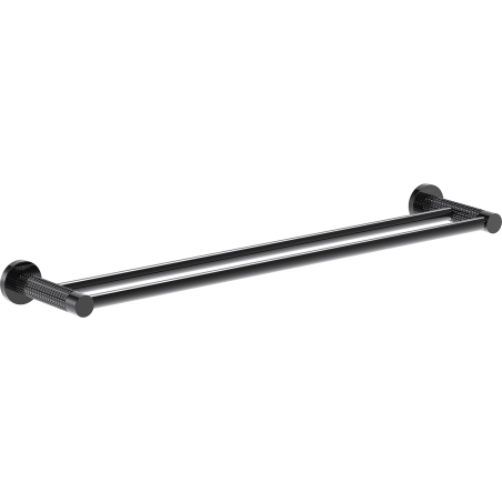 Mexen Triv dvojitý vešiak na uteráky, black chrome - 70A33047-73