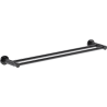 Mexen Triv dvojitý vešiak na uteráky, black chrome - 70A33047-73