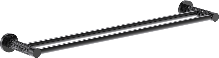 Mexen Triv dvojitý vešiak na uteráky, black chrome - 70A33047-73