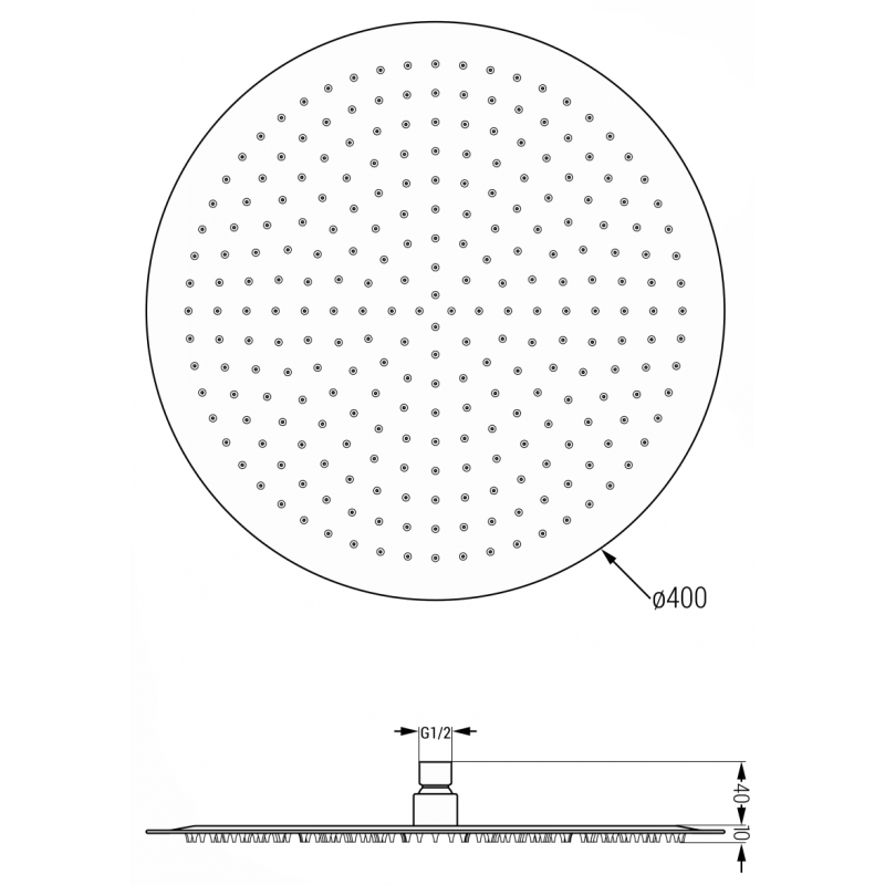 Mexen Slim dažďová sprcha 40 cm, chróm - 79240-00