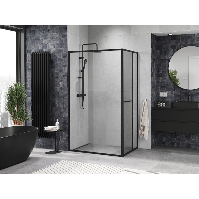 Mexen Linea posuvná sprchová kabína 100 x 80 cm, priehľadná, čierna - 8E1-100-080-70-70