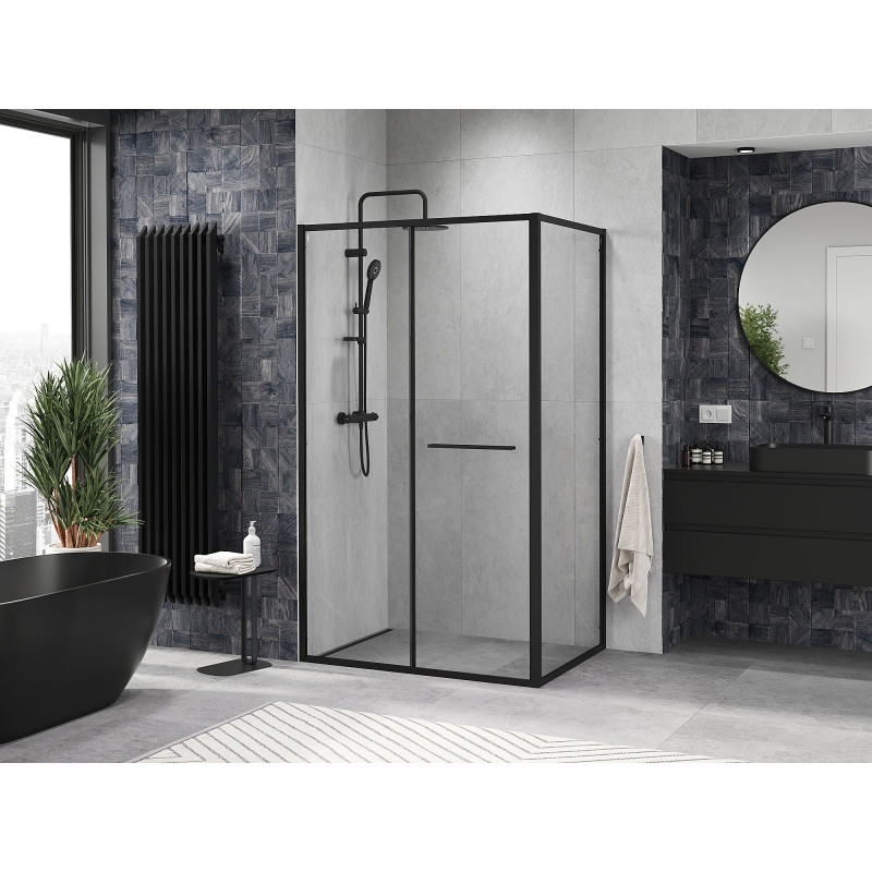 Mexen Linea posuvná sprchová kabína 120 x 80 cm, priehľadná, čierna - 8E1-120-080-70-70