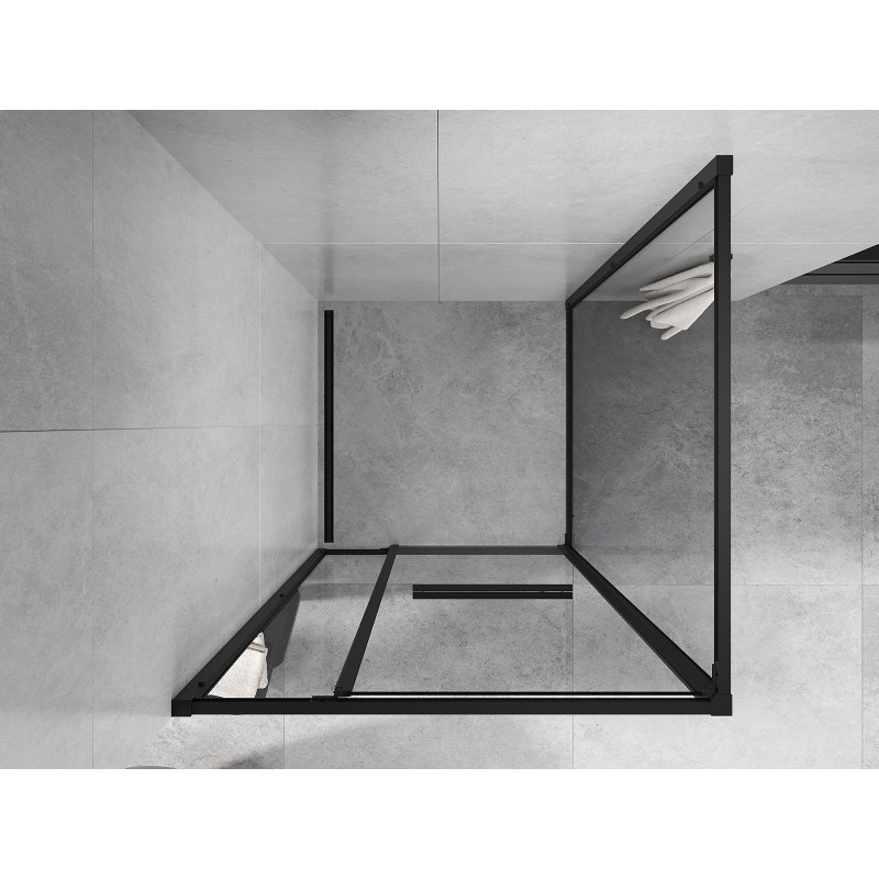 Mexen Linea posuvná sprchová kabína 85 x 85 cm, transparentná, čierna - 8E1-085-085-70-70