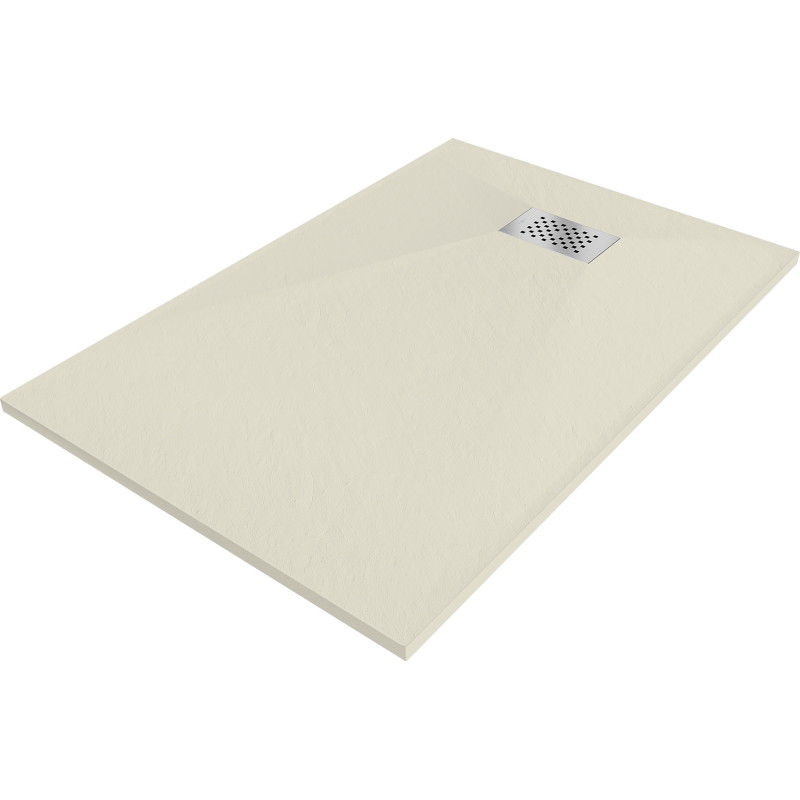 Mexen Hugo obdĺžniková sprchová vanička SMC 100 x 80 cm, béžová, krytka inox - 42698010-X