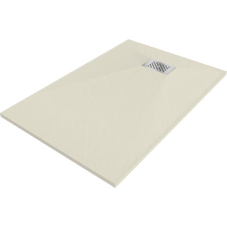 Mexen Hugo obdĺžniková sprchová vanička SMC 120 x 90 cm, béžová, krytka inox - 42699012-X