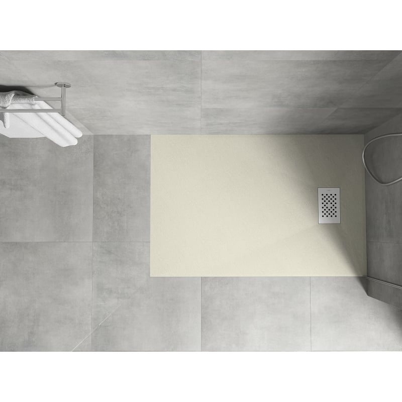 Mexen Hugo obdĺžnikový sprchový kút SMC 100 x 70 cm, béžový, biely kryt - 42697010-W