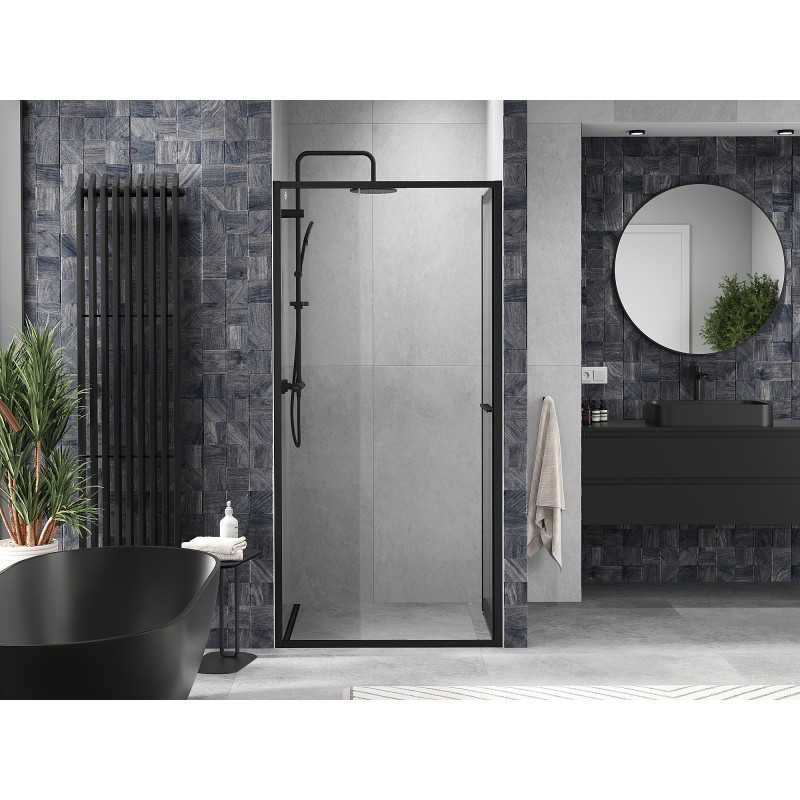 Mexen Linea posuvné sprchové dvere 110 cm, transparentné, čierne - 8E1-110-000-70-70