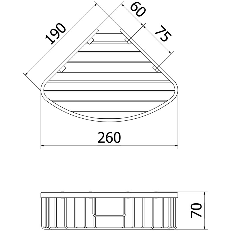 Mexen Uni-C rohový kúpeľňový košík, zlatý - 70A8517-50