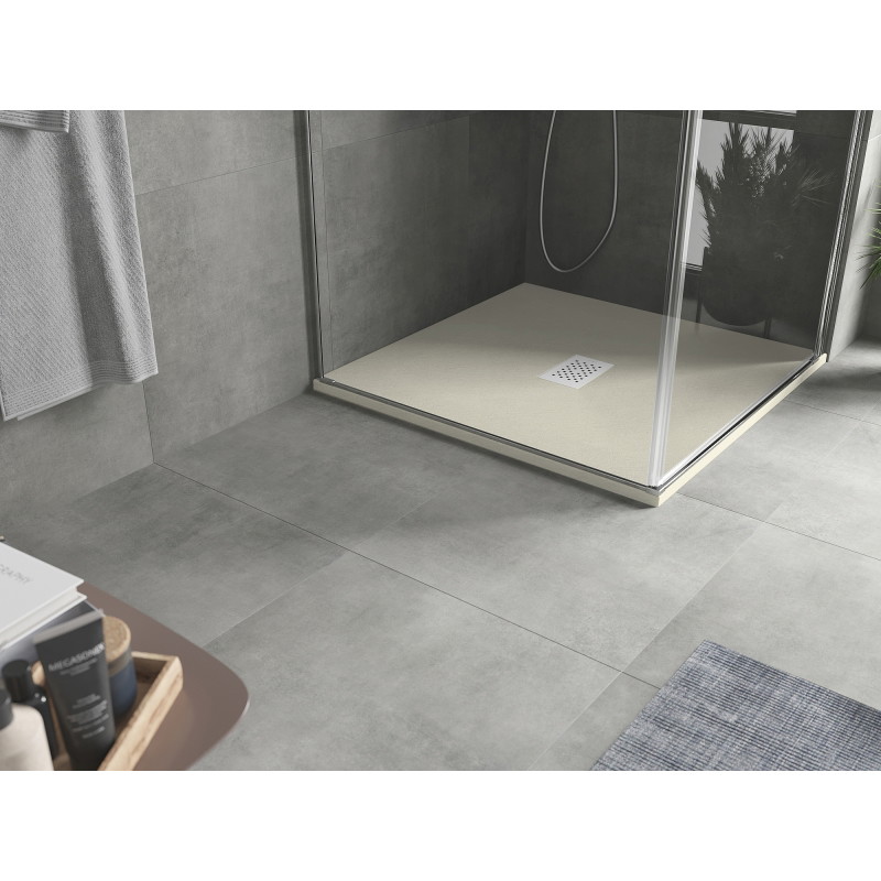 Mexen Hugo štvorcový sprchový kút SMC 90 x 90 cm, béžový, biela krytka - 42699090-W