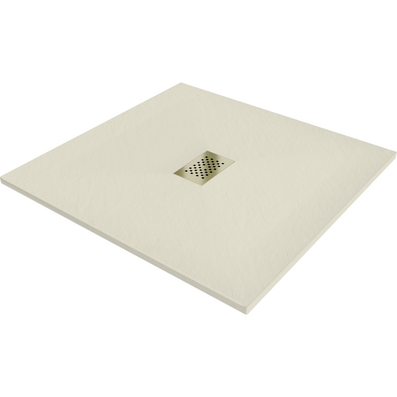 Mexen Hugo štvorec SMC sprchový kút 90 x 90 cm, béžový, maskovanie zlaté - 42699090-G