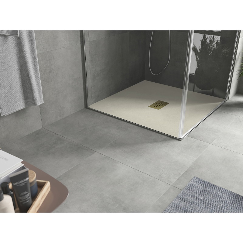 Mexen Hugo štvorec SMC sprchový kút 90 x 90 cm, béžový, maskovanie zlaté - 42699090-G