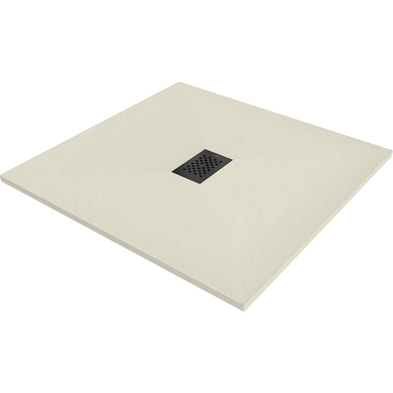 Mexen Hugo štvorcový sprchový kút SMC 90 x 90 cm, béžový, čierna krytka - 42699090-B