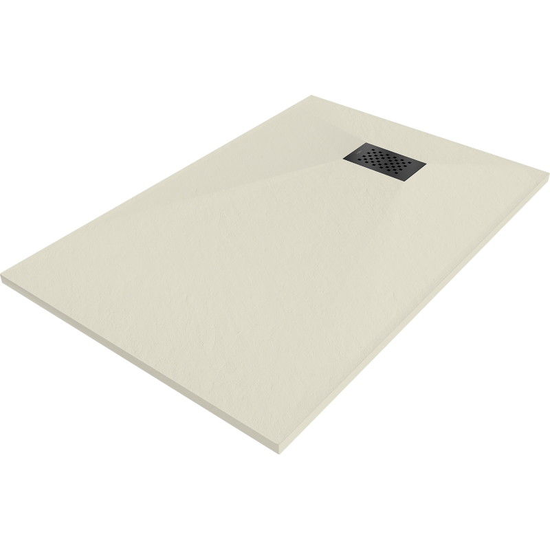 Mexen Hugo rectangular shower tray SMC 100 x 70 cm, beige, black cover - 42697010-B