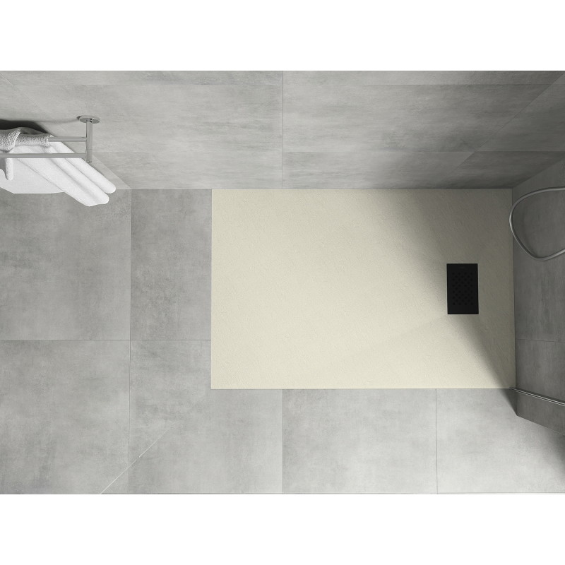 Mexen Hugo obdĺžnikový sprchový kút SMC 100 x 90 cm, béžový, čierny kryt - 42699010-B