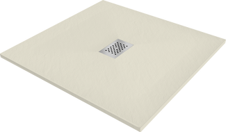 Mexen Hugo štvorcový sprchový kút SMC 80 x 80 cm, béžový, kryt inox - 42698080-X