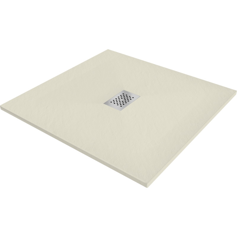 Mexen Hugo štvorcový sprchový kút SMC 90 x 90 cm, béžový, kryt inox - 42699090-X