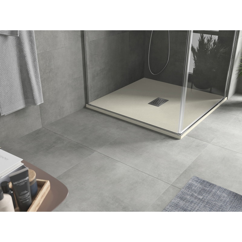 Mexen Hugo štvorcový sprchový kút SMC 90 x 90 cm, béžový, kryt inox - 42699090-X