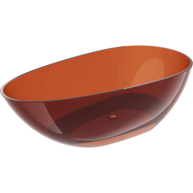Mexen Glass earth voľne stojaca priehľadná vaňa 170 x 85 cm, chrómová zátka - 58061708505