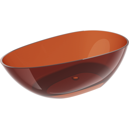 Mexen Glass priehľadná voľne stojaca vaňa 170 x 85 cm, earth, chrómový uzáver - 58061708505