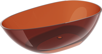 Mexen Glass priehľadná voľne stojaca vaňa 170 x 85 cm, earth, chrómový uzáver - 58061708505