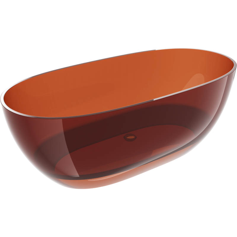 Mexen Pure Earth voľne stojaca vaňa transparentná 170 x 80 cm, zátka chróm - 58071708005