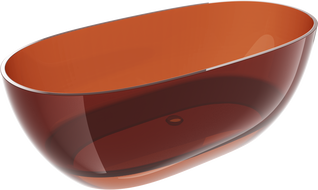 Mexen Pure Earth voľne stojaca vaňa transparentná 170 x 80 cm, zátka chróm - 58071708005