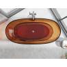 Mexen Pure voľne stojaca vaňa transparentná 170 x 80 cm, earth, chrómová zátka - 58071708005