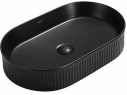 Mexen Grovo umývadlo na dosku ryhované 57 x 36 cm, čierna mat - 22305785