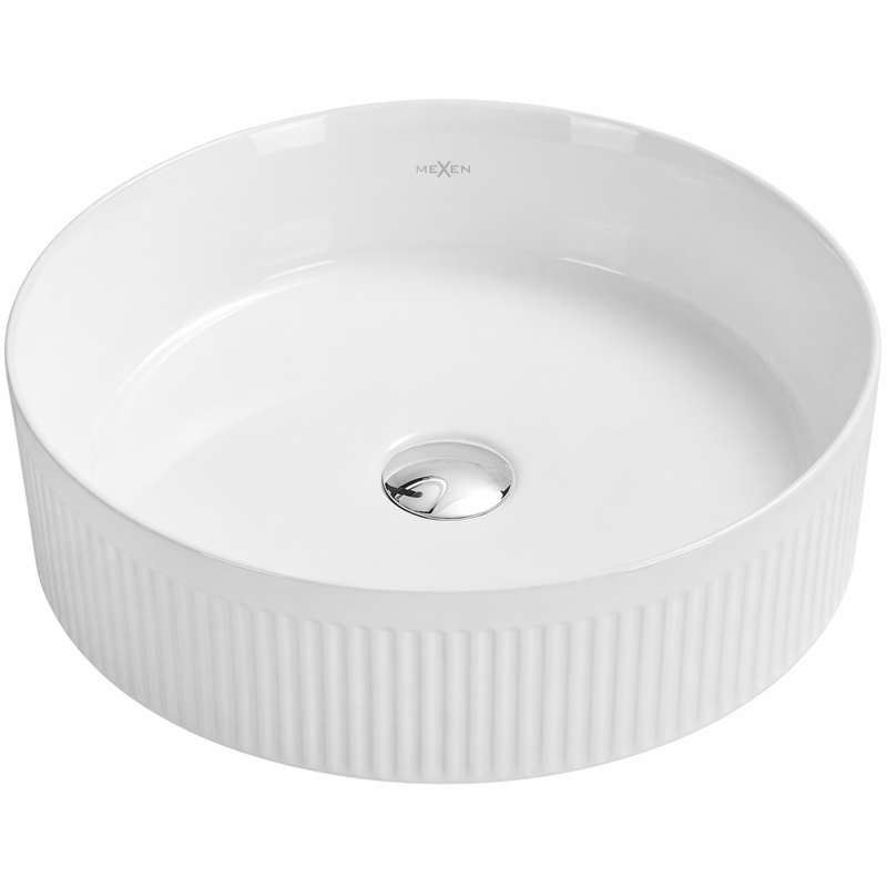 Mexen Grovo umývadlo na doske ryhované 39 x 39 cm, biele - 22303900