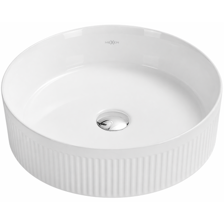 Mexen Grovo umývadlo na doske ryhované 39 x 39 cm, biele - 22303900