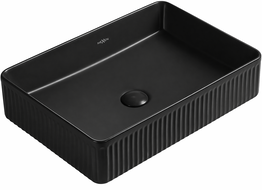Mexen Grovo umývadlo na dosku ryhované 50 x 34 cm, čierna matná - 22305085