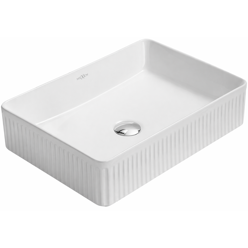 Mexen Grovo ryhované umývadlo na dosku 51 x 37 cm, biele - 22305100