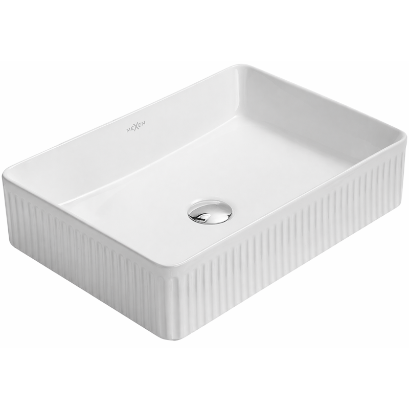 Mexen Grovo umývadlo na pult rebrované 50 x 34 cm, biele - 22305000