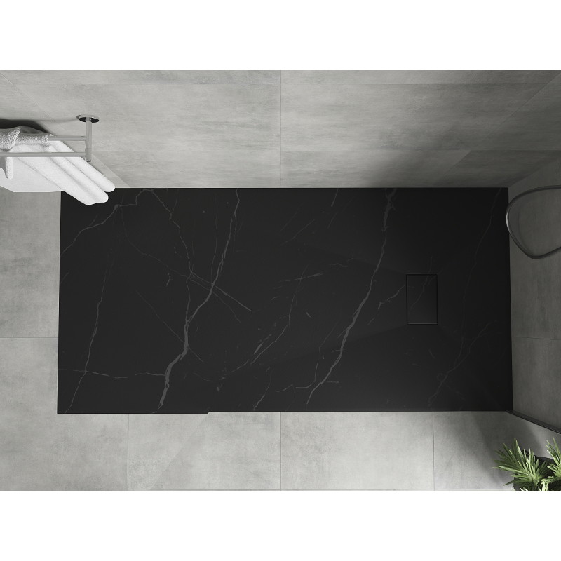 Mexen Hugo obdĺžnikový sprchový kút SMC 180 x 80 cm, čierny kameň - 42758018