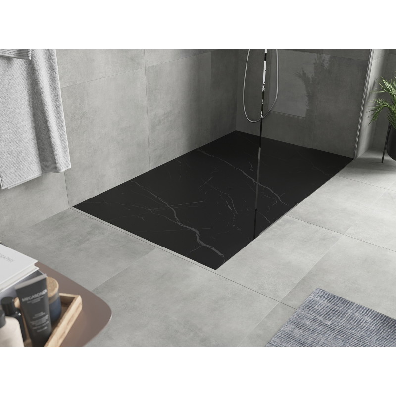 Mexen Hugo rektangulárny sprchovací kút SMC 150 x 90 cm, čierny kameň - 42759015