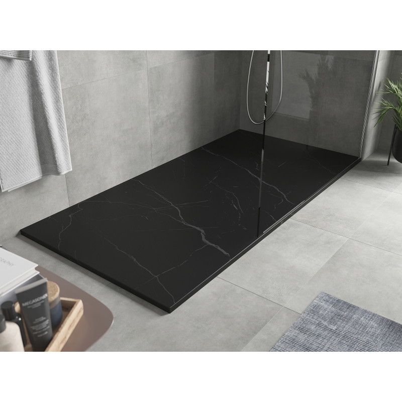 Mexen Hugo obdĺžnikový sprchový kút SMC 170 x 90 cm, čierny kameň - 42759017