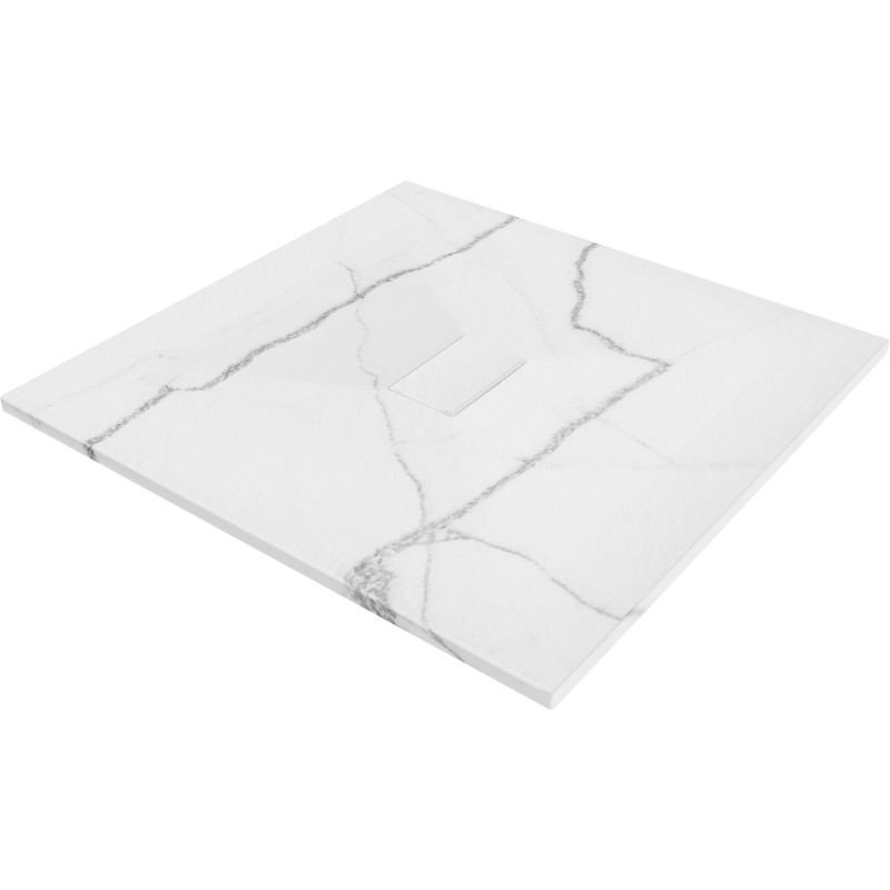 Mexen Hugo štvorcový sprchový kút SMC 100 x 100 cm, biely kameň - 42151010