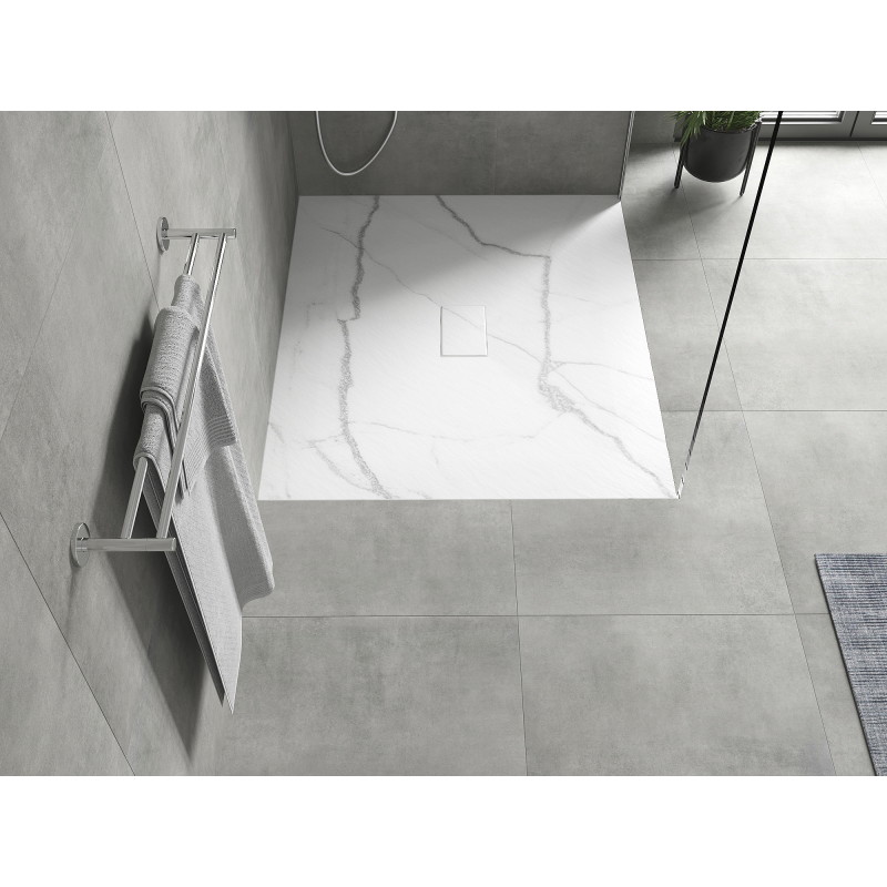 Mexen Hugo rectangulárny sprchový kút SMC 120 x 100 cm, biely kameň - 42151012