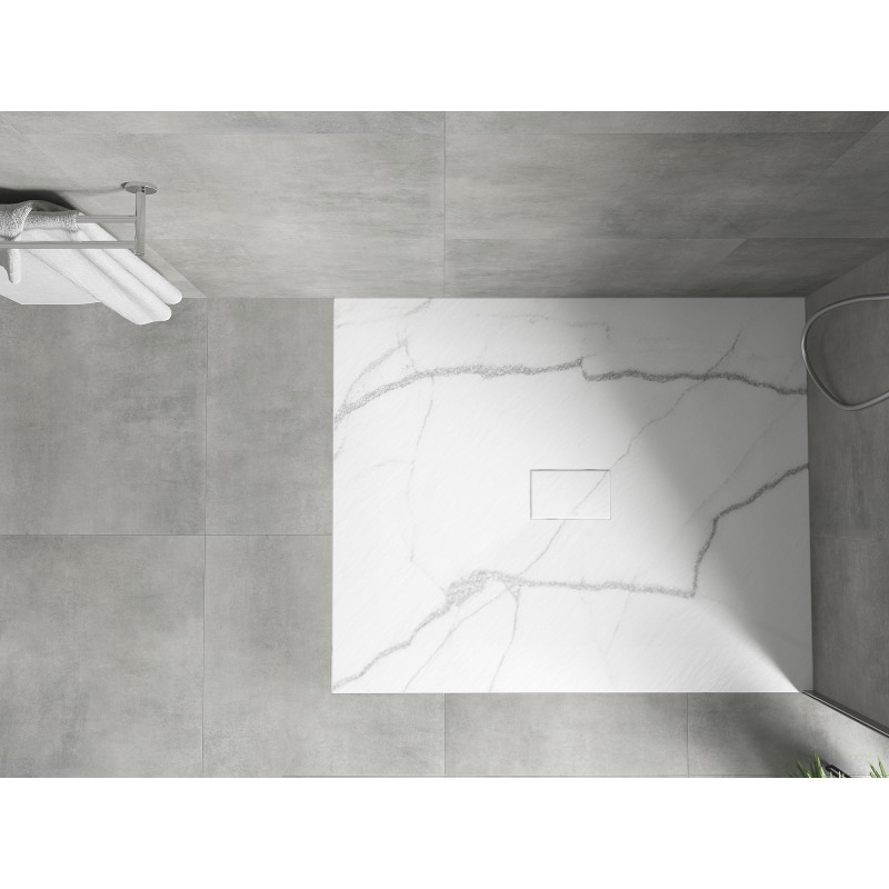 Mexen Hugo rectangulárny sprchový kút SMC 120 x 100 cm, biely kameň - 42151012