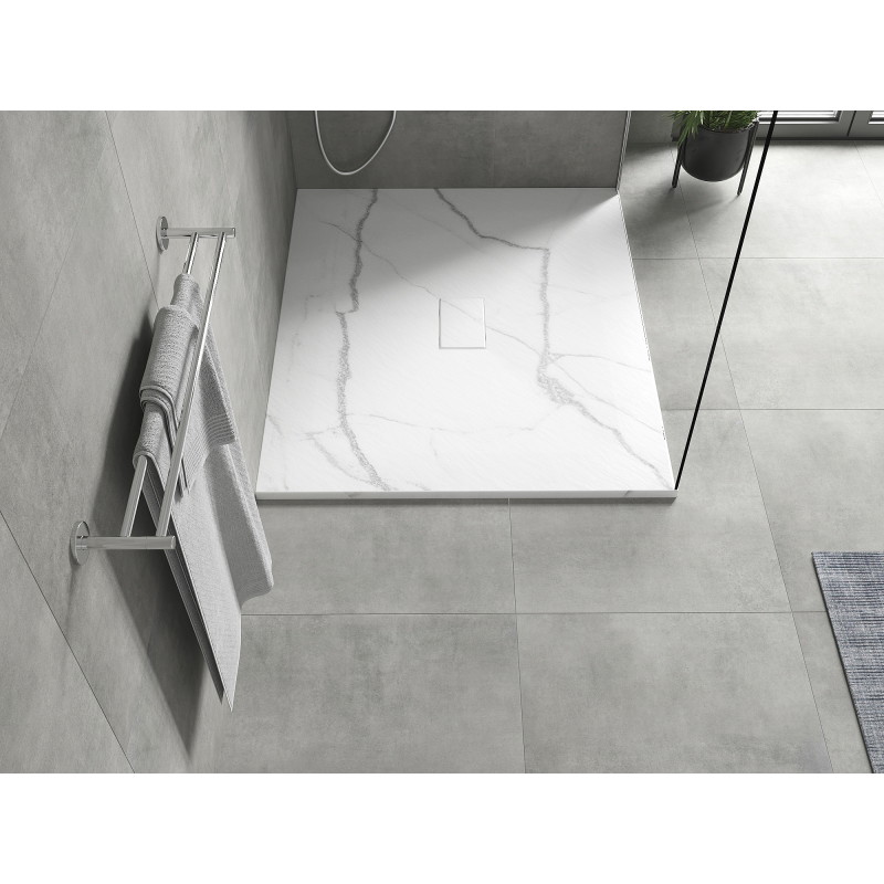 Mexen Hugo rectangulárny sprchový kút SMC 120 x 100 cm, biely kameň - 42151012