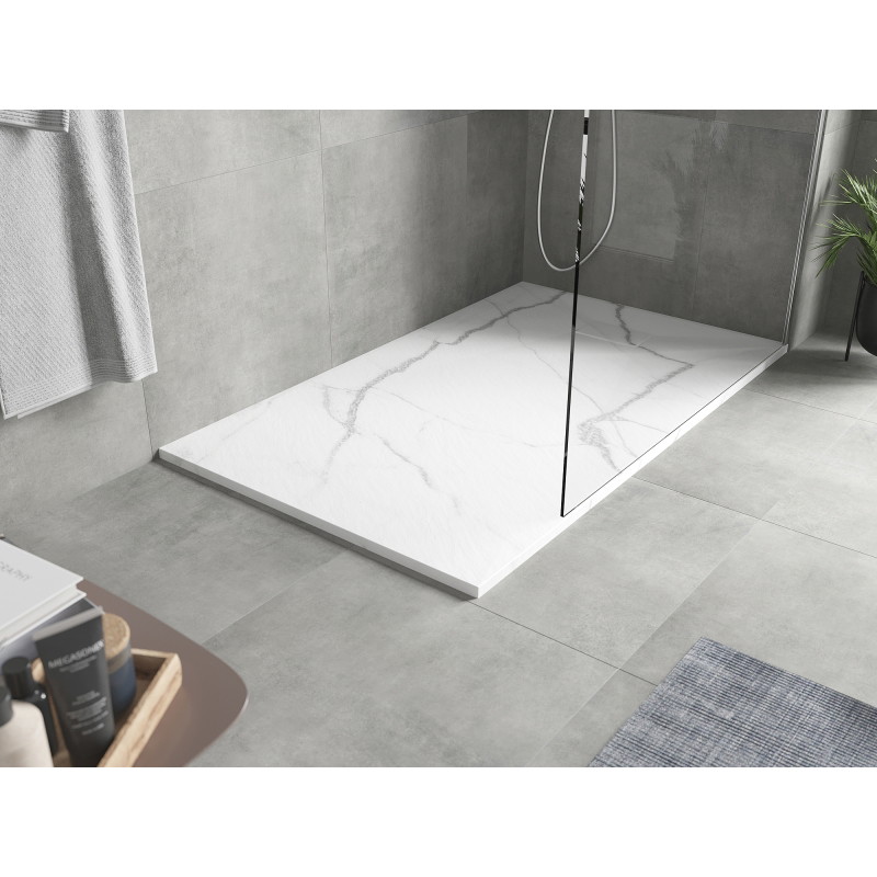 Mexen Hugo obdĺžnikový sprchový kút SMC 140 x 70 cm, biely kameň - 42157014