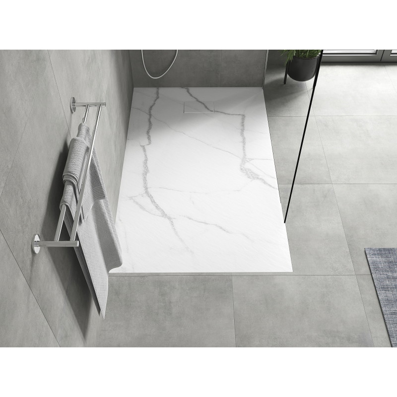 Mexen Hugo Obdĺžnikový sprchový kút SMC 150 x 90 cm, biely kameň - 42159015